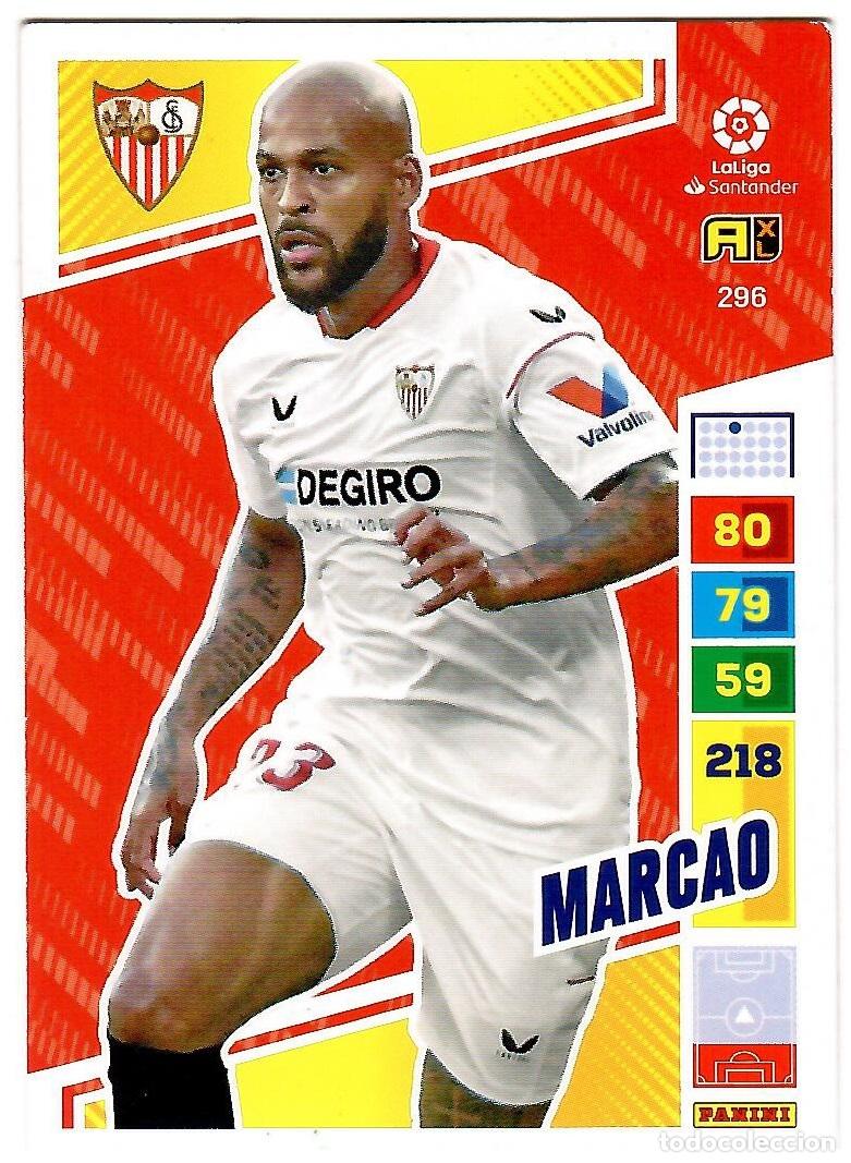 Cromos de f&uacute;tbol: Marcao (Sevilla), n&ordm; 296: Cromo del album de futbol Adrenalyn 2022-23