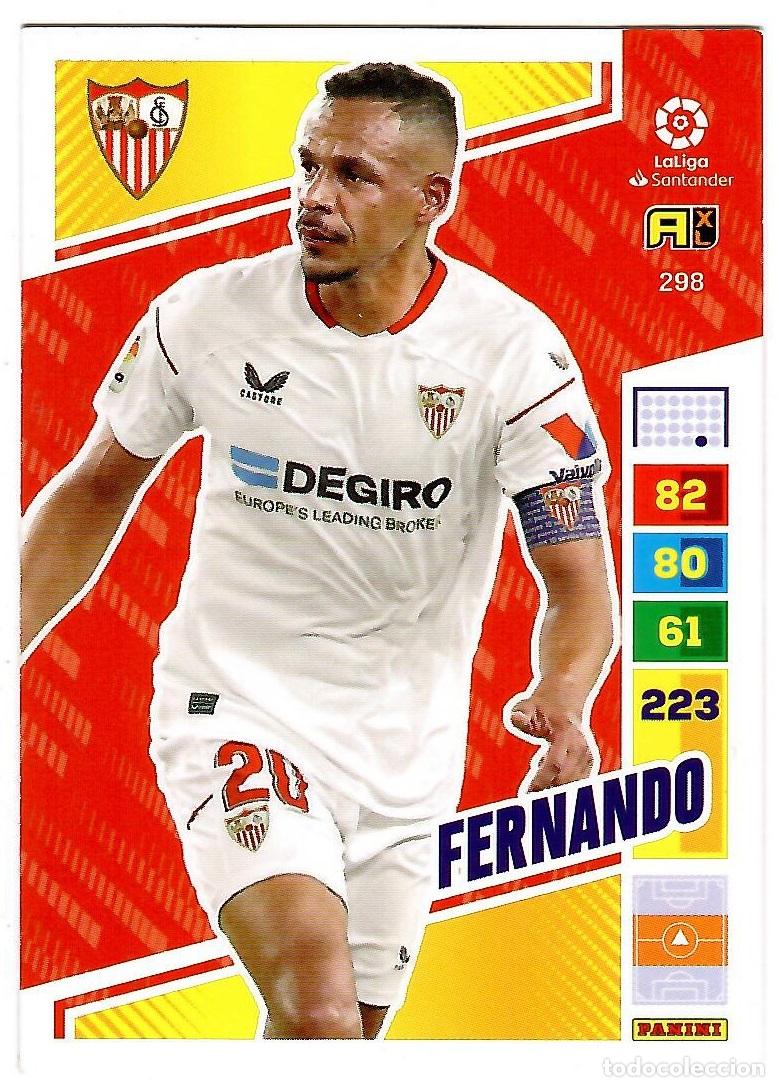Cromos de f&uacute;tbol: Fernando (Sevilla), n&ordm; 298: Cromo del album de futbol Adrenalyn 2022-23