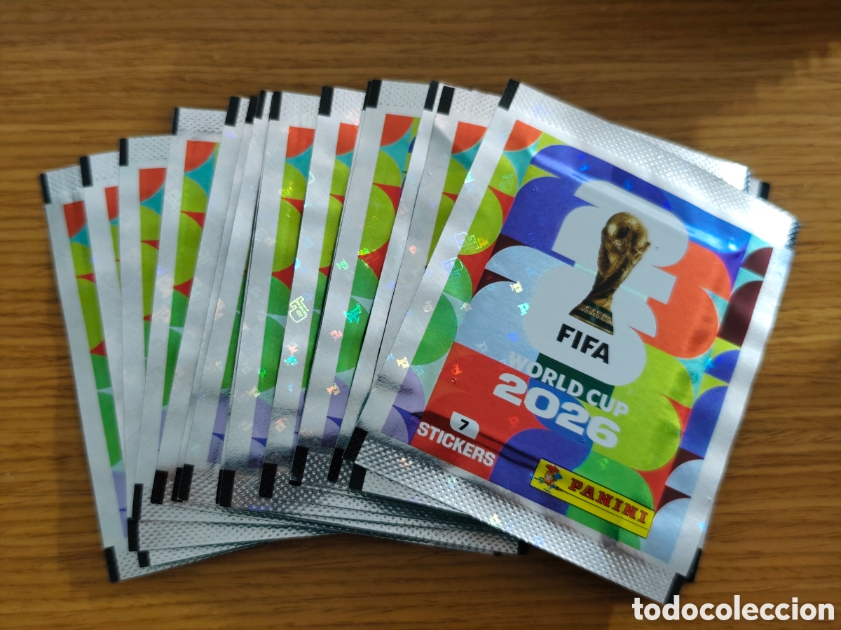 Cromos de f&uacute;tbol: Lote 16 sobres Panini Mundial 2026