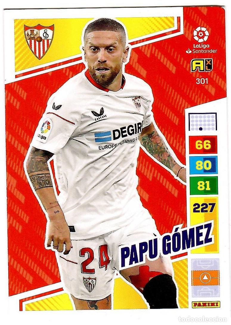 Cromos de f&uacute;tbol: Papu Gomez (Sevilla), n&ordm; 301: Cromo del album de futbol Adrenalyn 2022-23