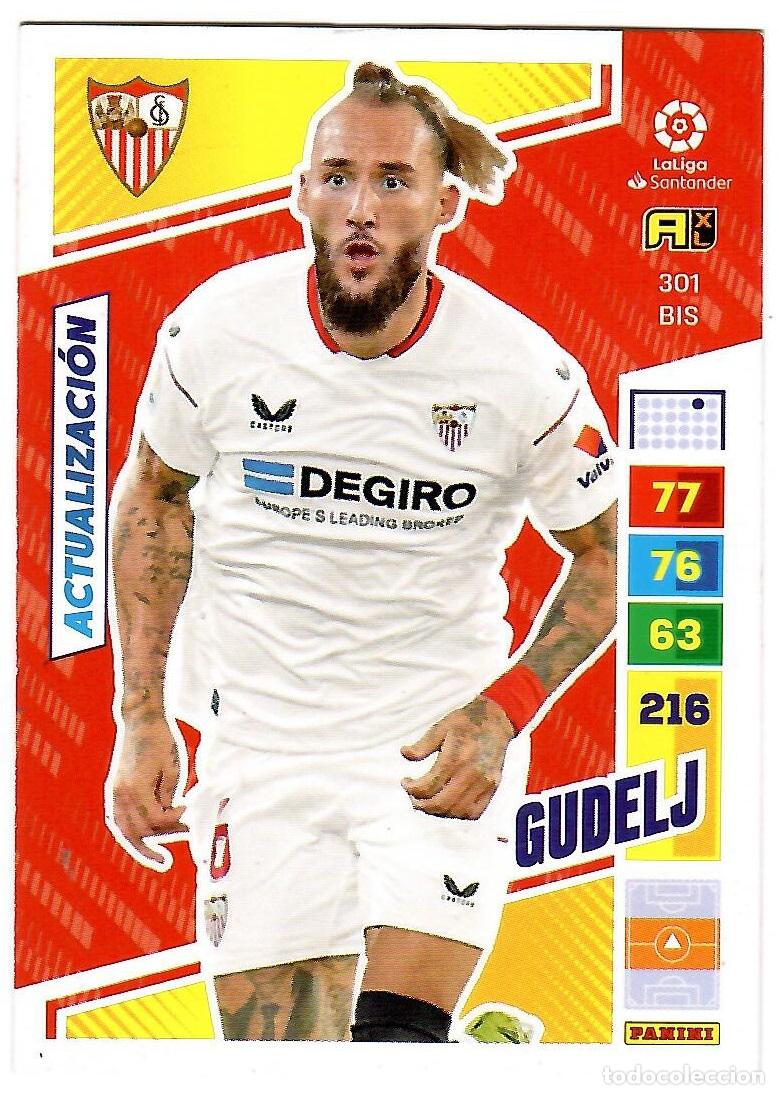 Cromos de f&uacute;tbol: Gudelj (Sevilla, Actualizacion), n&ordm; 301 BIS: Cromo del album de futbol Adrenalyn 2022-23