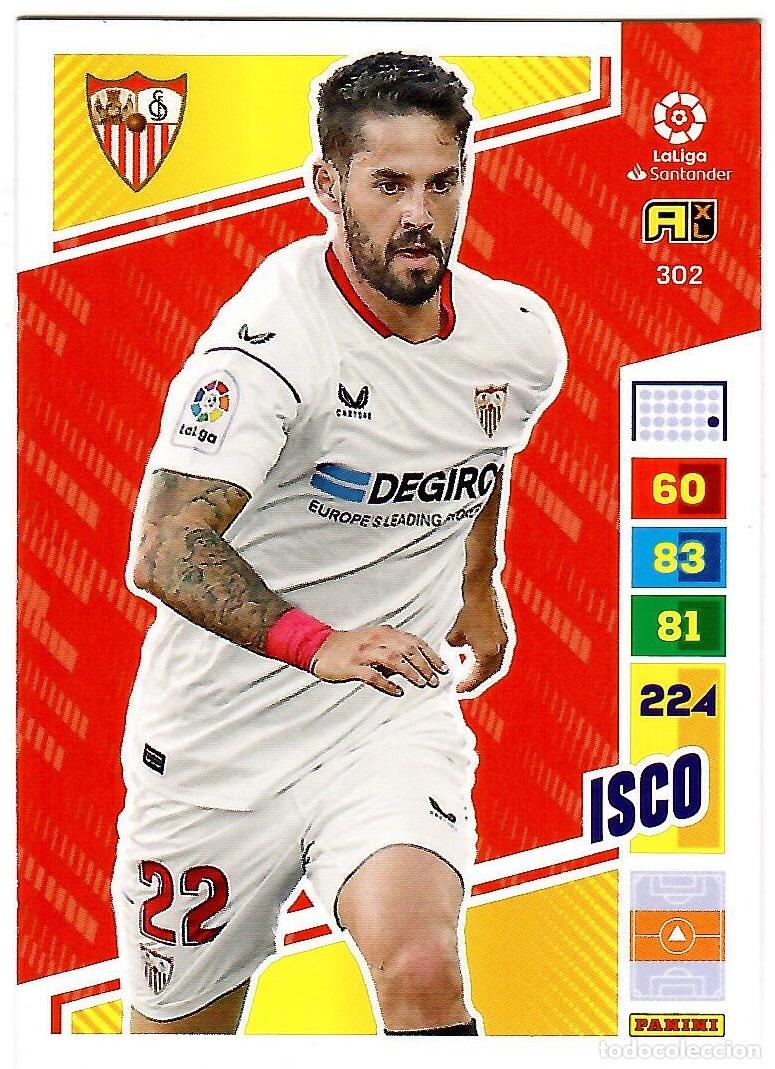Cromos de f&uacute;tbol: Isco (Sevilla), n&ordm; 302: Cromo del album de futbol Adrenalyn 2022-23