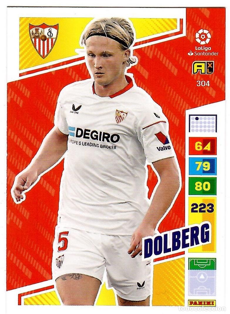 Cromos de f&uacute;tbol: Dolberg (Sevilla), n&ordm; 304: Cromo del album de futbol Adrenalyn 2022-23