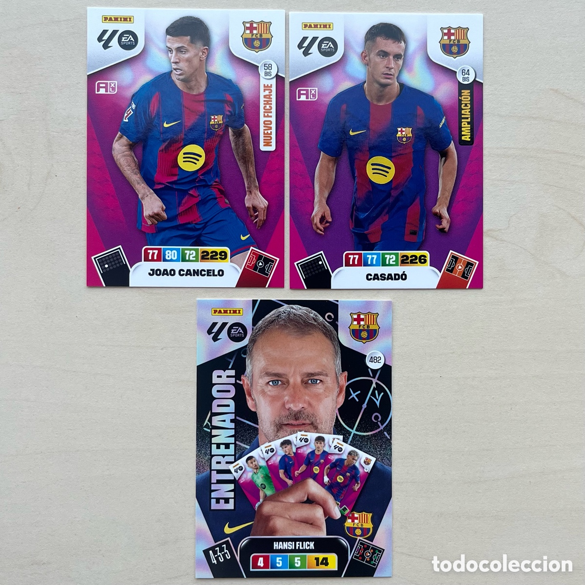 Cromos de f&uacute;tbol: Lote 3 cartas Actualizaci&oacute;n FC Barcelona Adrenalyn XL 2025-26