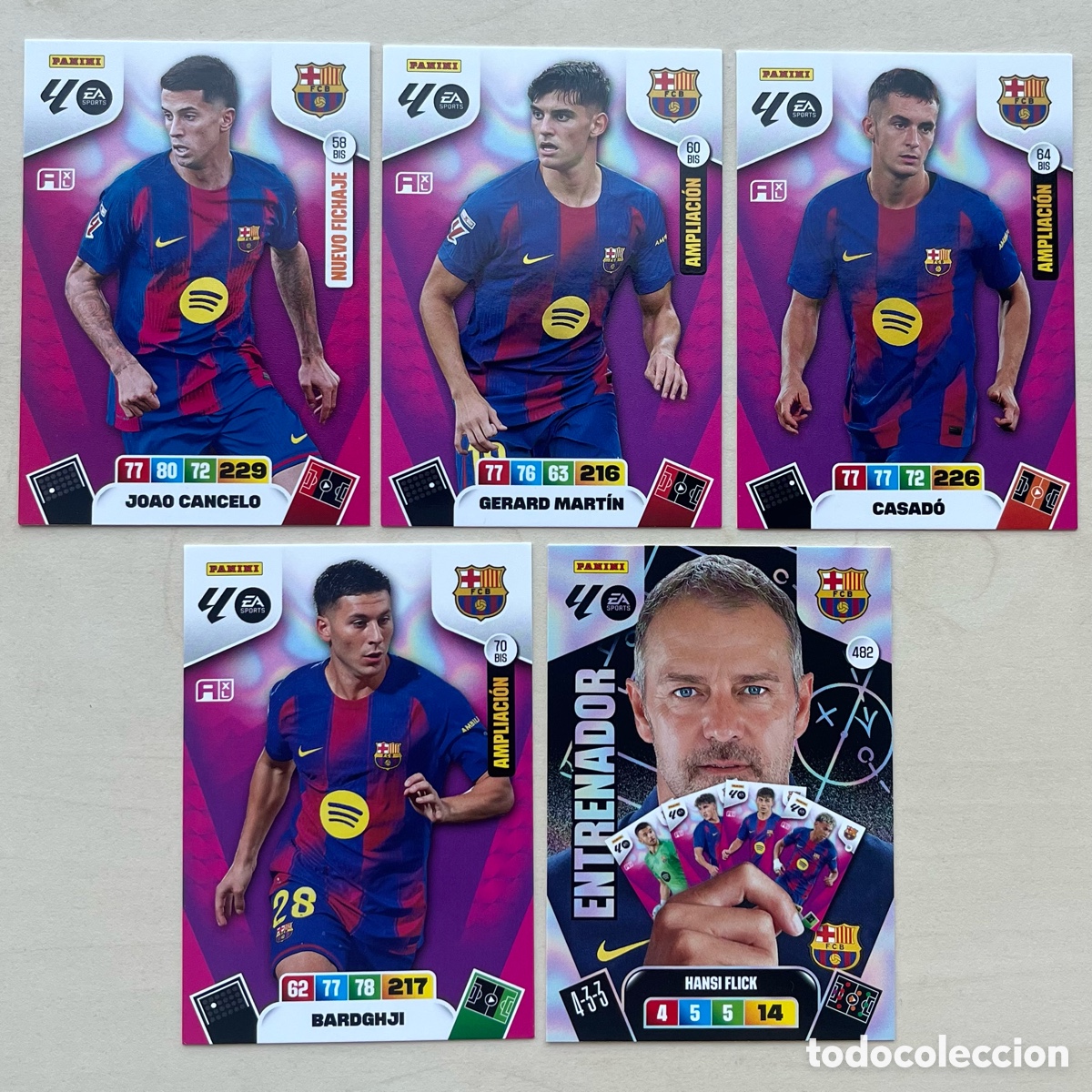 Cromos de f&uacute;tbol: Lote 5 cartas Actualizaci&oacute;n FC Barcelona Adrenalyn XL 2025-26