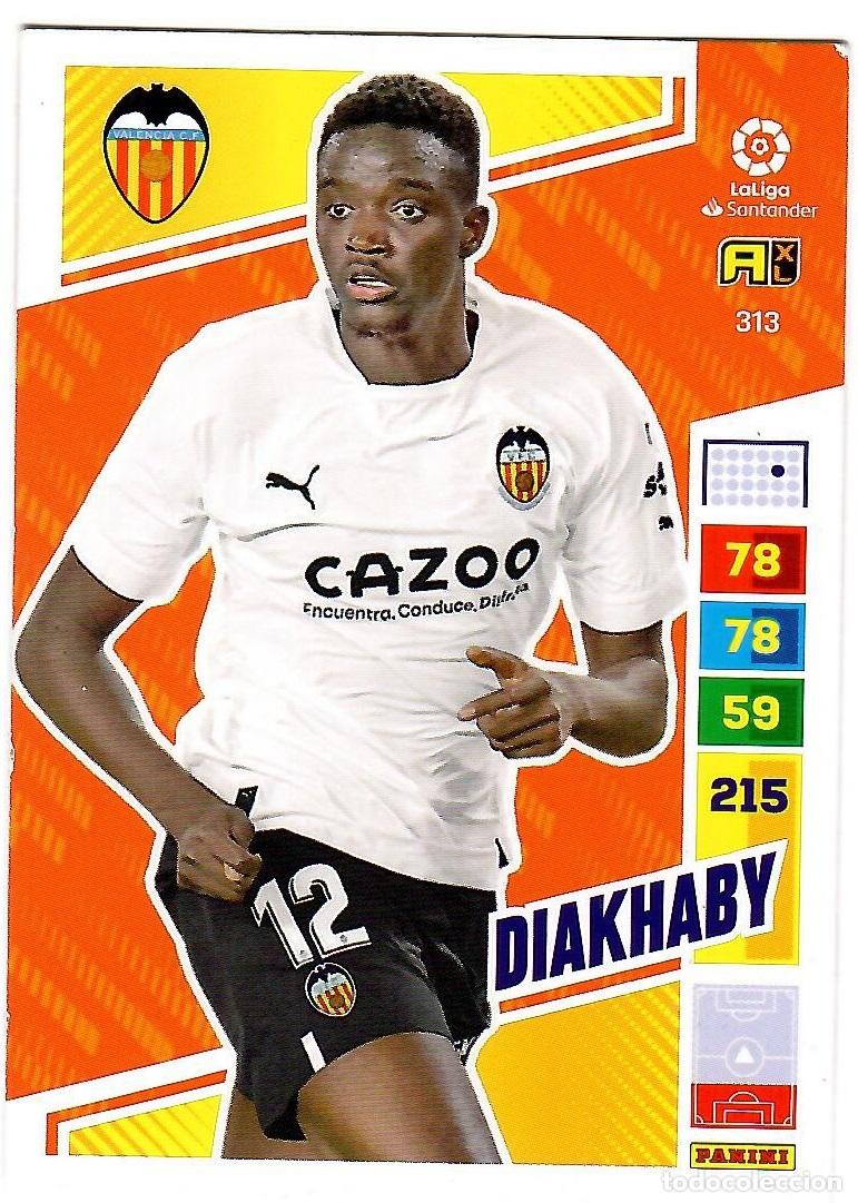 Cromos de f&uacute;tbol: Diakhaby (Valencia), n&ordm; 313: Cromo del album de futbol Adrenalyn 2022-23