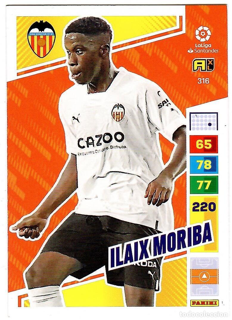 Cromos de f&uacute;tbol: Ilaix Moriba (Valencia), n&ordm; 316: Cromo del album de futbol Adrenalyn 2022-23