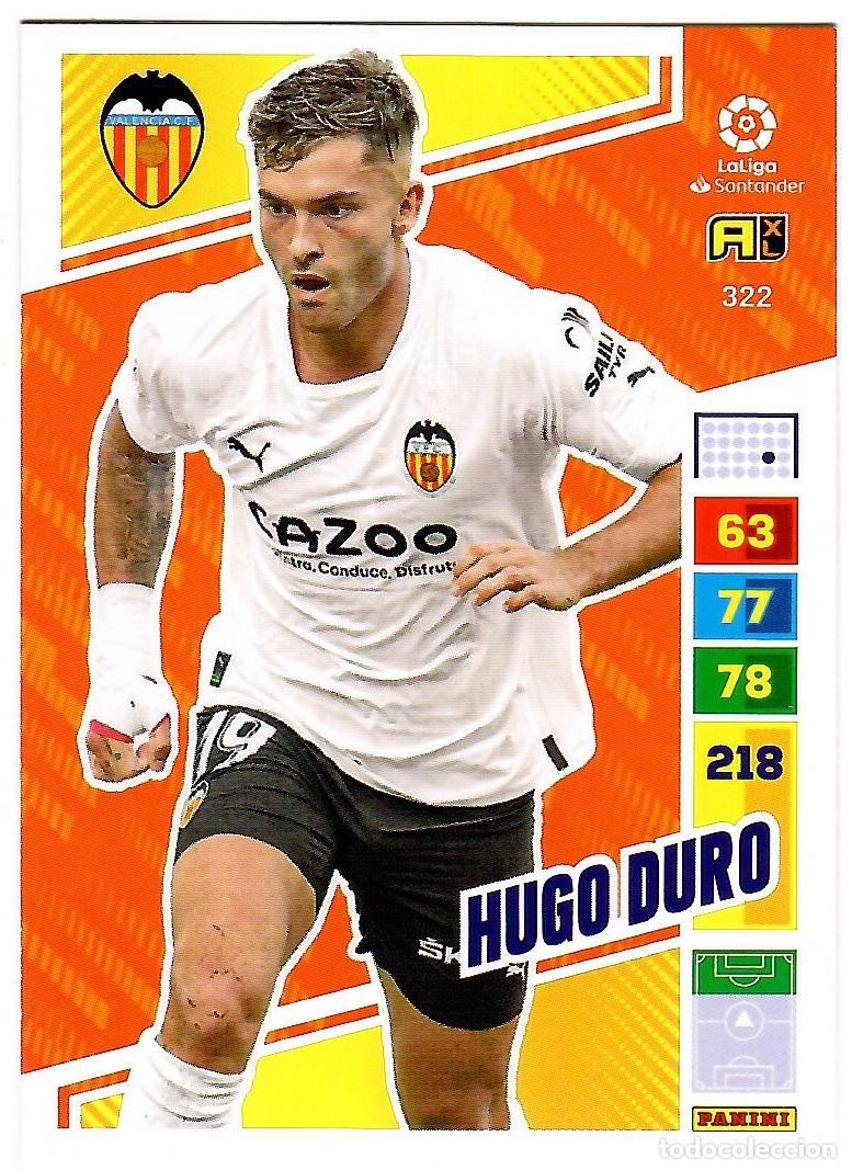 Cromos de f&uacute;tbol: Hugo Duro (Valencia), n&ordm; 322: Cromo del album de futbol Adrenalyn 2022-23