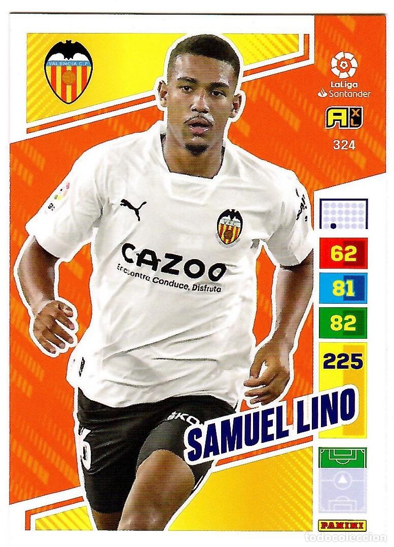 Cromos de f&uacute;tbol: Samuel Lino (Valencia), n&ordm; 324: Cromo del album de futbol Adrenalyn 2022-23