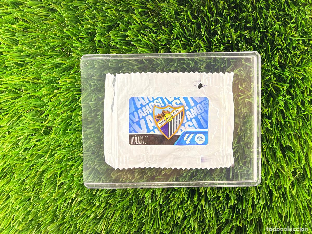 Cromos de f&uacute;tbol: Escudo M&aacute;laga CF &iexcl;Vamos! Chicles Liga 26 27