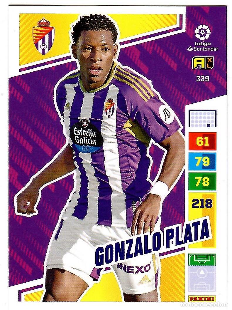 Cromos de f&uacute;tbol: Gonzalo Plata (Valladolid), n&ordm; 339: Cromo del album de futbol Adrenalyn 2022-23