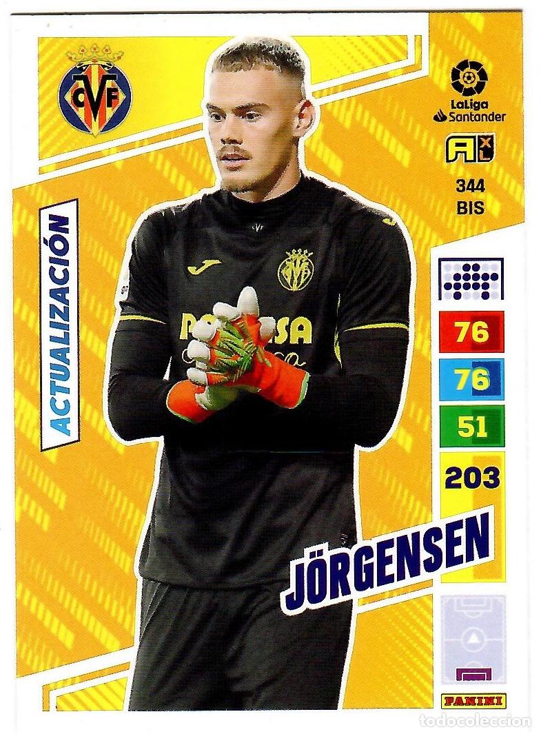 Cromos de f&uacute;tbol: Jorgensen (Villarreal, Actualizacion), n&ordm; 344 BIS: Cromo del album de futbol Adrenalyn 2022-23