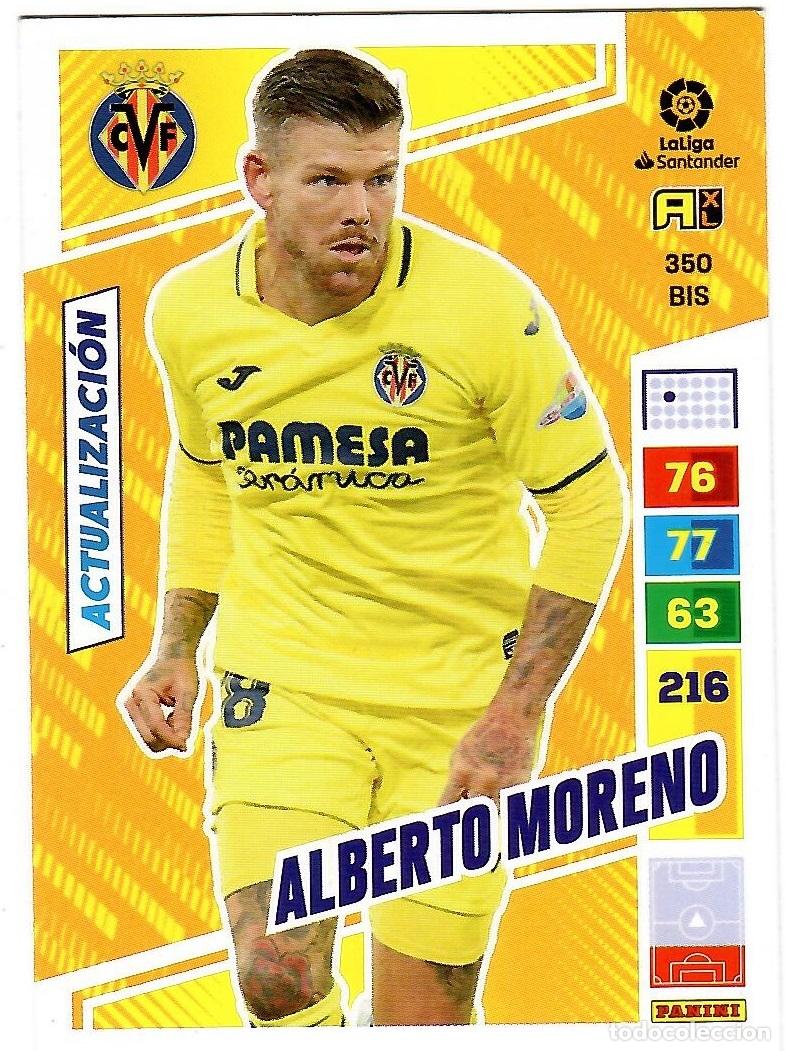Cromos de f&uacute;tbol: Alberto Moreno (Villarreal, Actualizacion), n&ordm; 350 BIS: Cromo del album de futbol Adrenalyn 2022-23