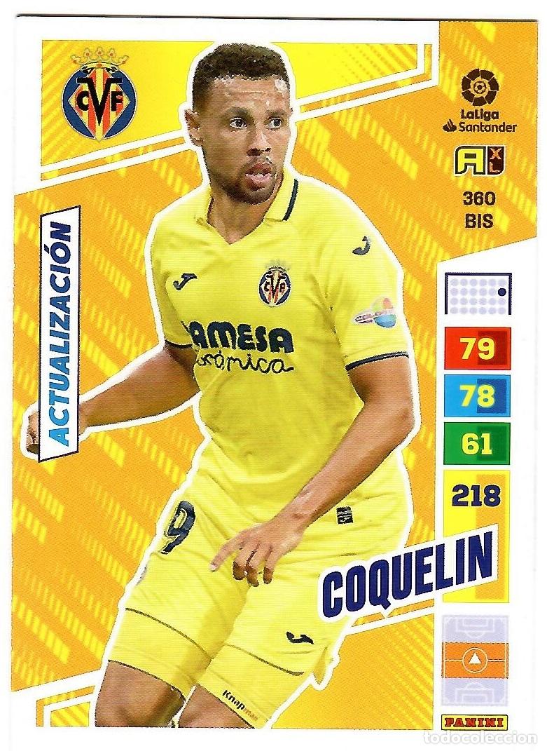 Cromos de f&uacute;tbol: Coquelin (Villarreal, Actualizacion), n&ordm; 360 BIS: Cromo del album de futbol Adrenalyn 2022-23