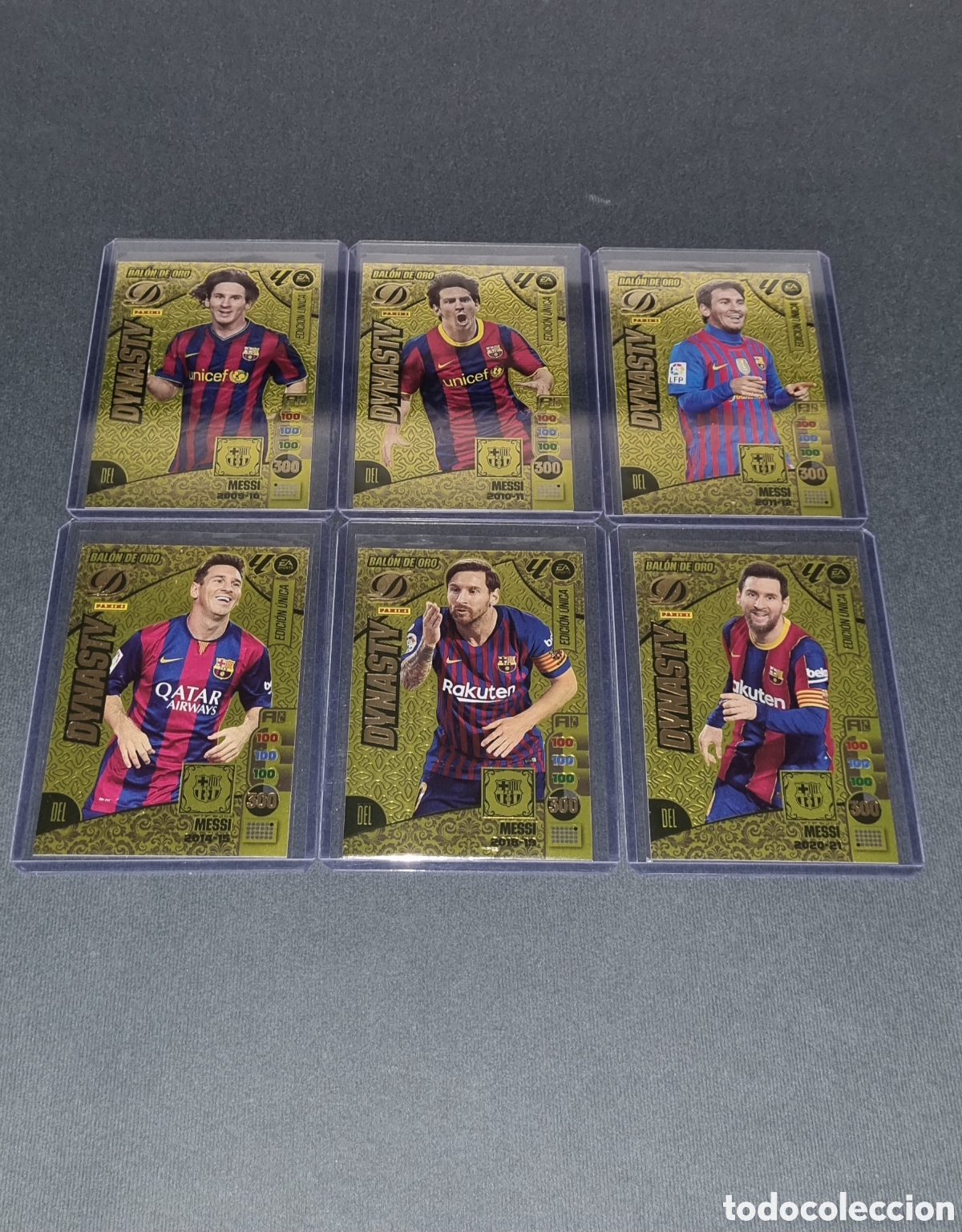 Cromos de f&uacute;tbol: Lote Messi bal&oacute;n de Oro Adrenalyn