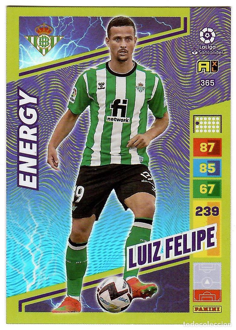 Cromos de f&uacute;tbol: Luiz Felipe (Energy), n&ordm; 365: Cromo del album de futbol Adrenalyn 2022-23