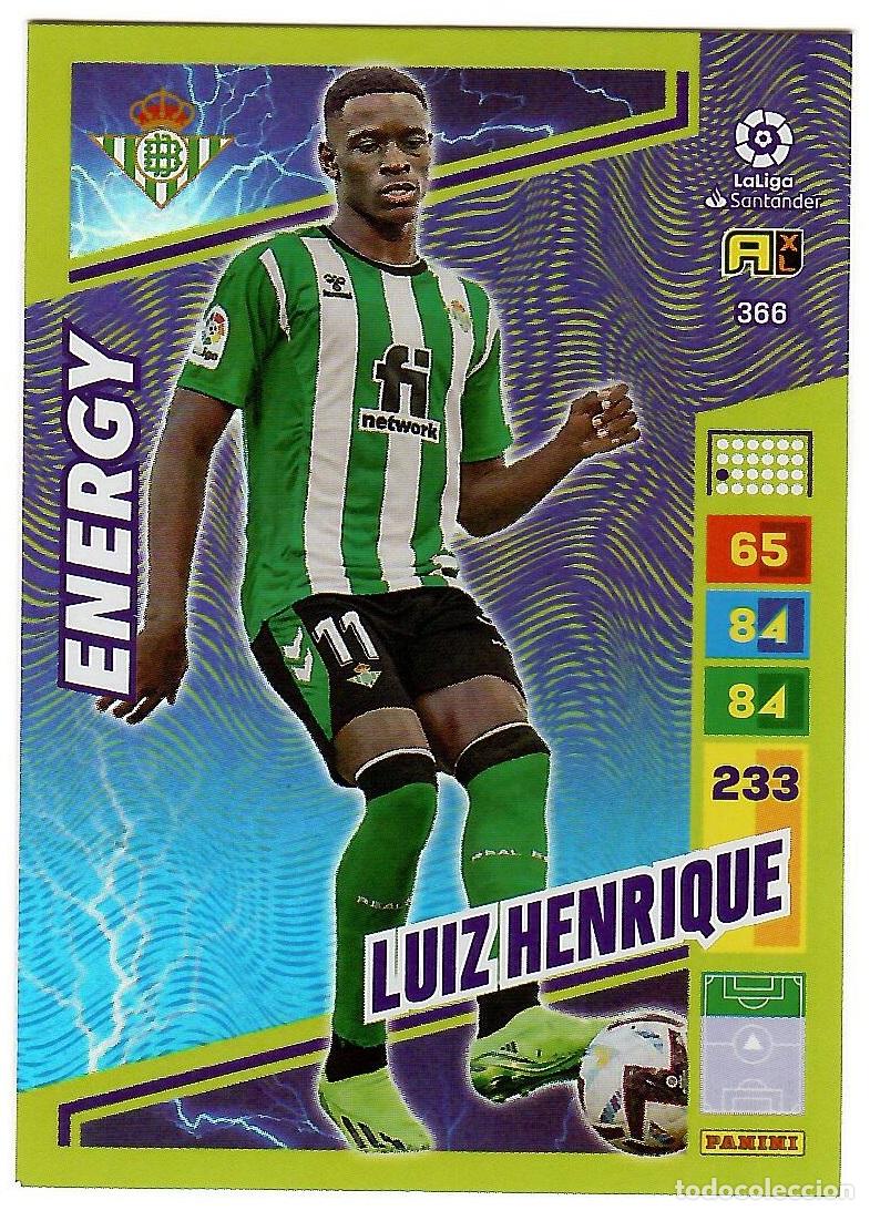 Cromos de f&uacute;tbol: Luiz Henrique (Energy), n&ordm; 366: Cromo del album de futbol Adrenalyn 2022-23
