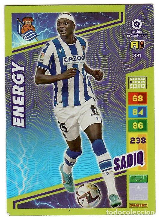 Cromos de f&uacute;tbol: Sadiq (Energy), n&ordm; 381: Cromo del album de futbol Adrenalyn 2022-23