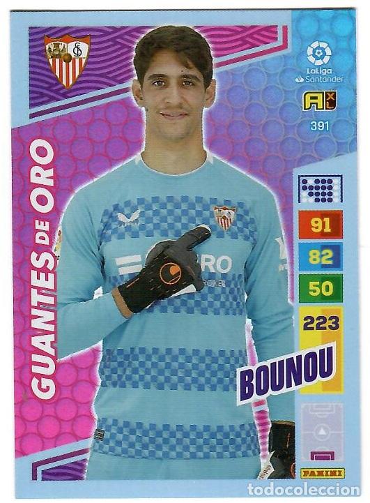 Cromos de f&uacute;tbol: Bounou (Guantes de Oro), n&ordm; 391: Cromo del album de futbol Adrenalyn 2022-23