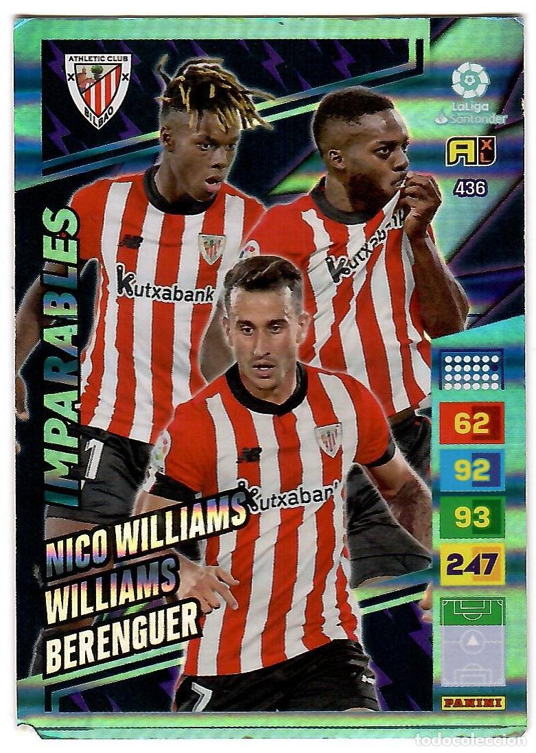 Cromos de f&uacute;tbol: Nico, Williams, Berenguer (Imparables), n&ordm; 436: Cromo del album de futbol Adrenalyn 2022-23
