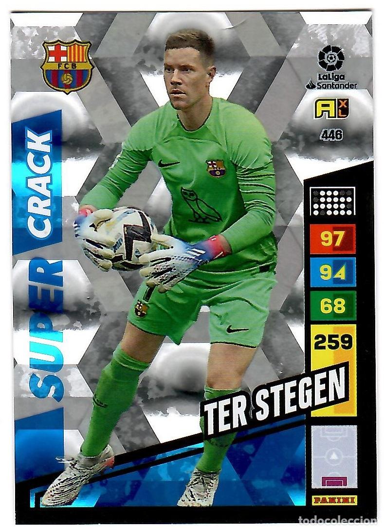 Cromos de f&uacute;tbol: Ter Stegen (Super Crack), n&ordm; 446: Cromo del album de futbol Adrenalyn 2022-23