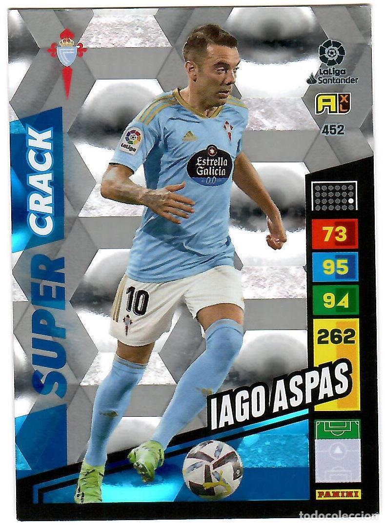 Cromos de f&uacute;tbol: Iago Aspas (Super Crack), n&ordm; 452: Cromo del album de futbol Adrenalyn 2022-23