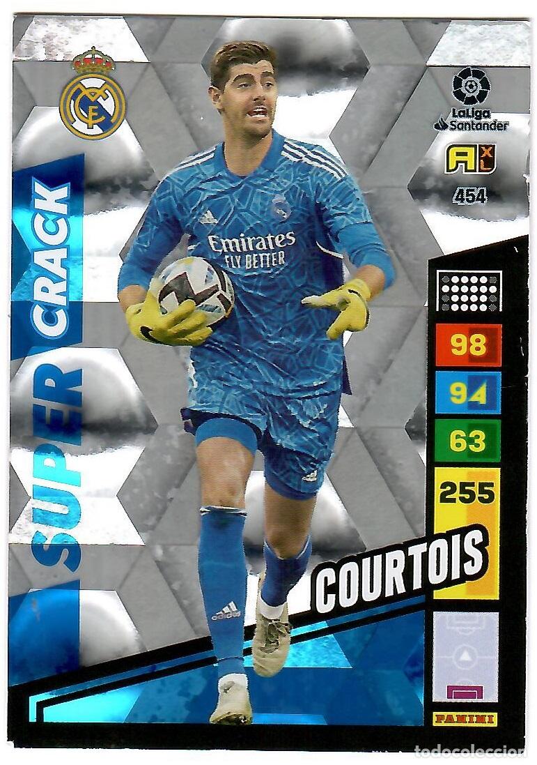Cromos de f&uacute;tbol: Courtois (Super Crack), n&ordm; 454: Cromo del album de futbol Adrenalyn 2022-23
