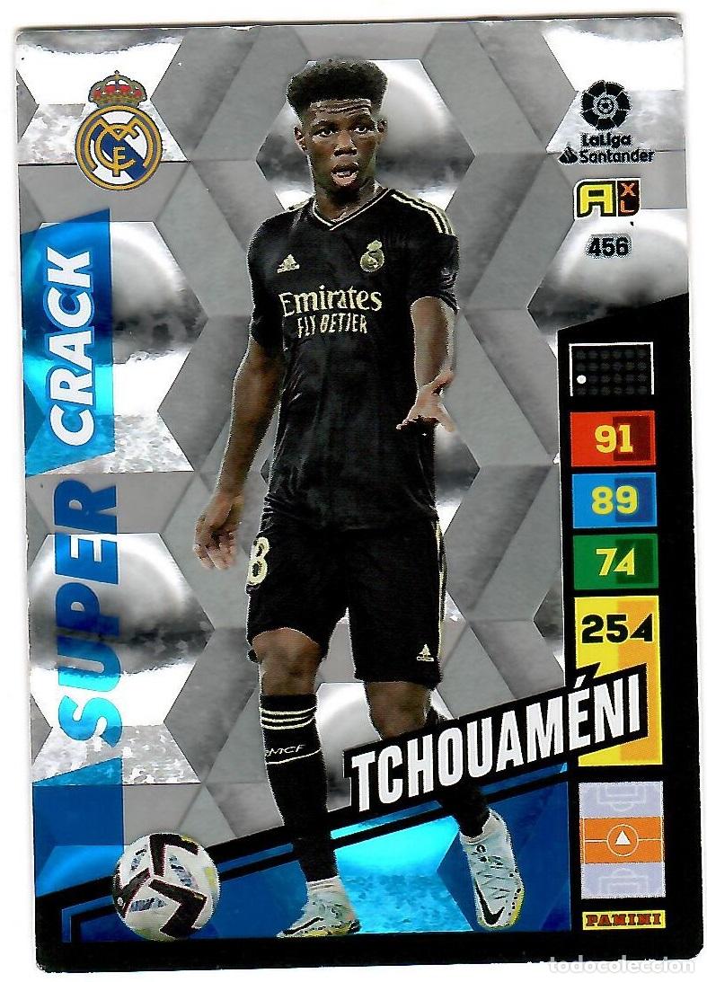 Cromos de f&uacute;tbol: Tchouameni (Super Crack), n&ordm; 456: Cromo del album de futbol Adrenalyn 2022-23