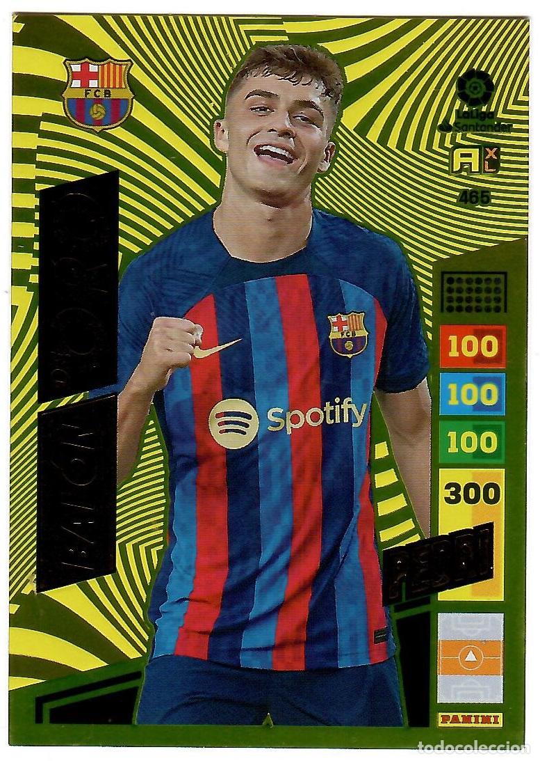 Cromos de f&uacute;tbol: Pedri (Balon de Oro), n&ordm; 465: Cromo del album de futbol Adrenalyn 2022-23