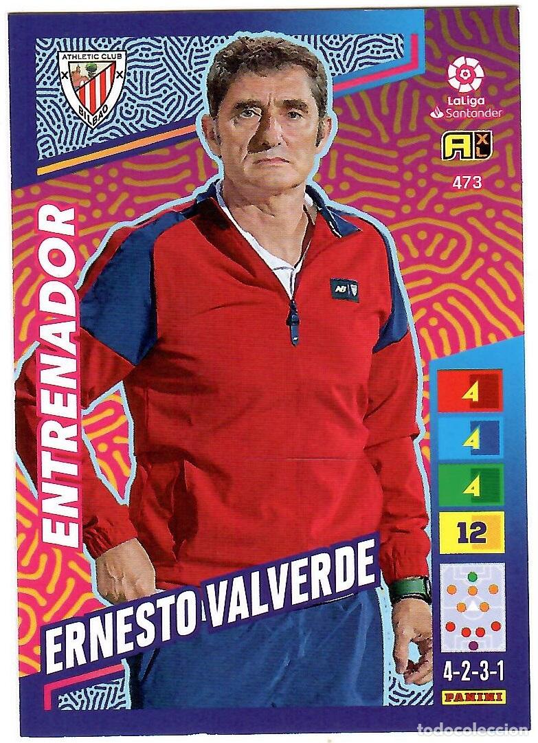 Cromos de f&uacute;tbol: Ernesto Valverde (Entrenador), n&ordm; 473: Cromo del album de futbol Adrenalyn 2022-23