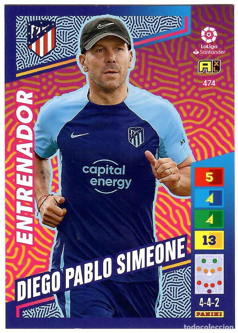 Cromos de f&uacute;tbol: Diego Pablo Simeone (Entrenador), n&ordm; 474: Cromo del album de futbol Adrenalyn 2022-23