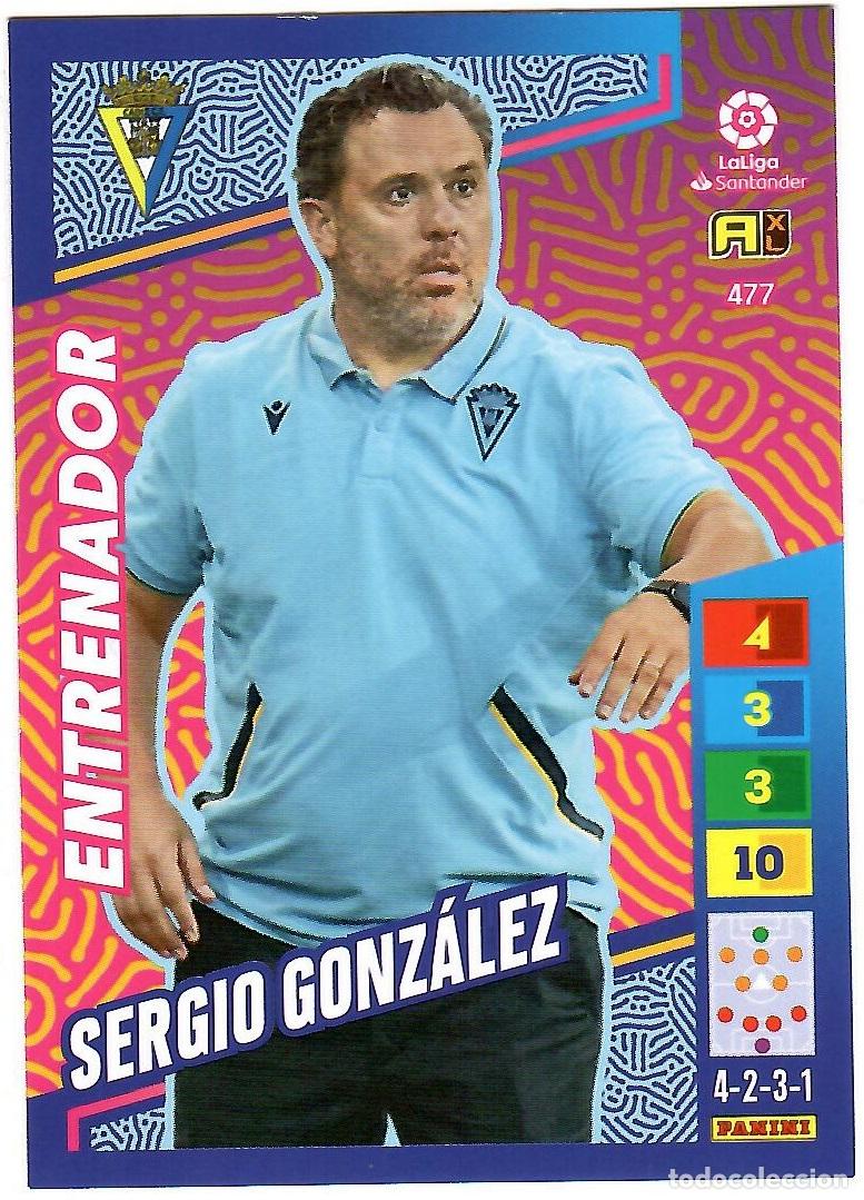 Cromos de f&uacute;tbol: Sergio Gonzalez (Entrenador), n&ordm; 477: Cromo del album de futbol Adrenalyn 2022-23