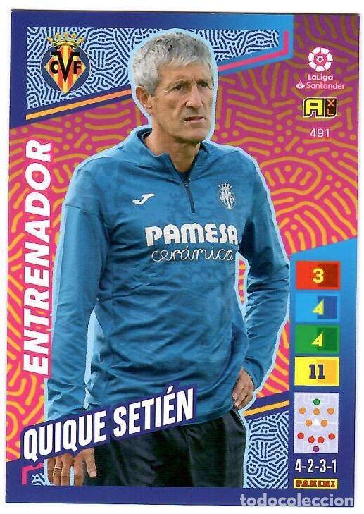 Cromos de f&uacute;tbol: Quique Setien (Entrenador), n&ordm; 491: Cromo del album de futbol Adrenalyn 2022-23
