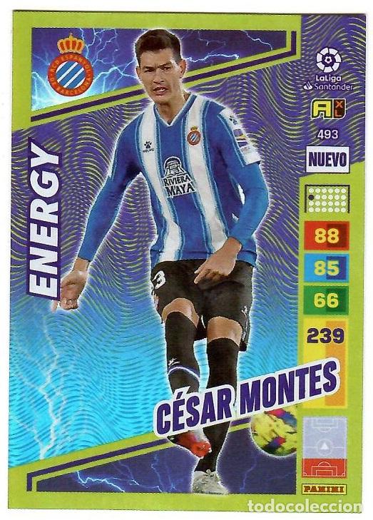 Cromos de f&uacute;tbol: Cesar Montes (Nuevo Energy), n&ordm; 493: Cromo del album de futbol Adrenalyn 2022-23