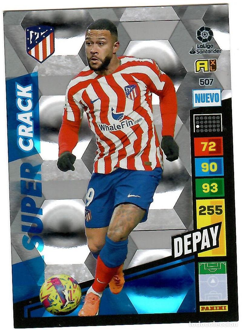 Cromos de f&uacute;tbol: Depay (Nuevo Super Crack), n&ordm; 507: Cromo del album de futbol Adrenalyn 2022-23