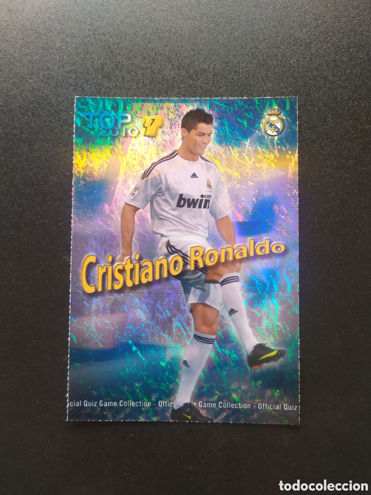 Cromos de f&uacute;tbol: Mundicromo fichas Liga 2009 2010 09 10 Cristiano Ronaldo top brillo azul jaspeado n&deg; 596 Real Madrid