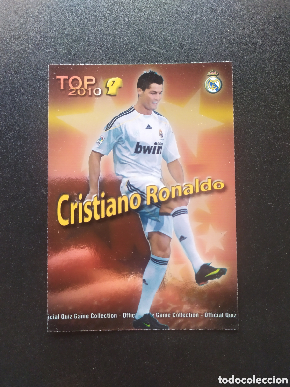 Fu&szlig;ball-Sticker: Mundicromo fichas Liga 2009 2010 09 10 Cristiano Ronaldo top brillo rojo n&deg; 596 Real Madrid