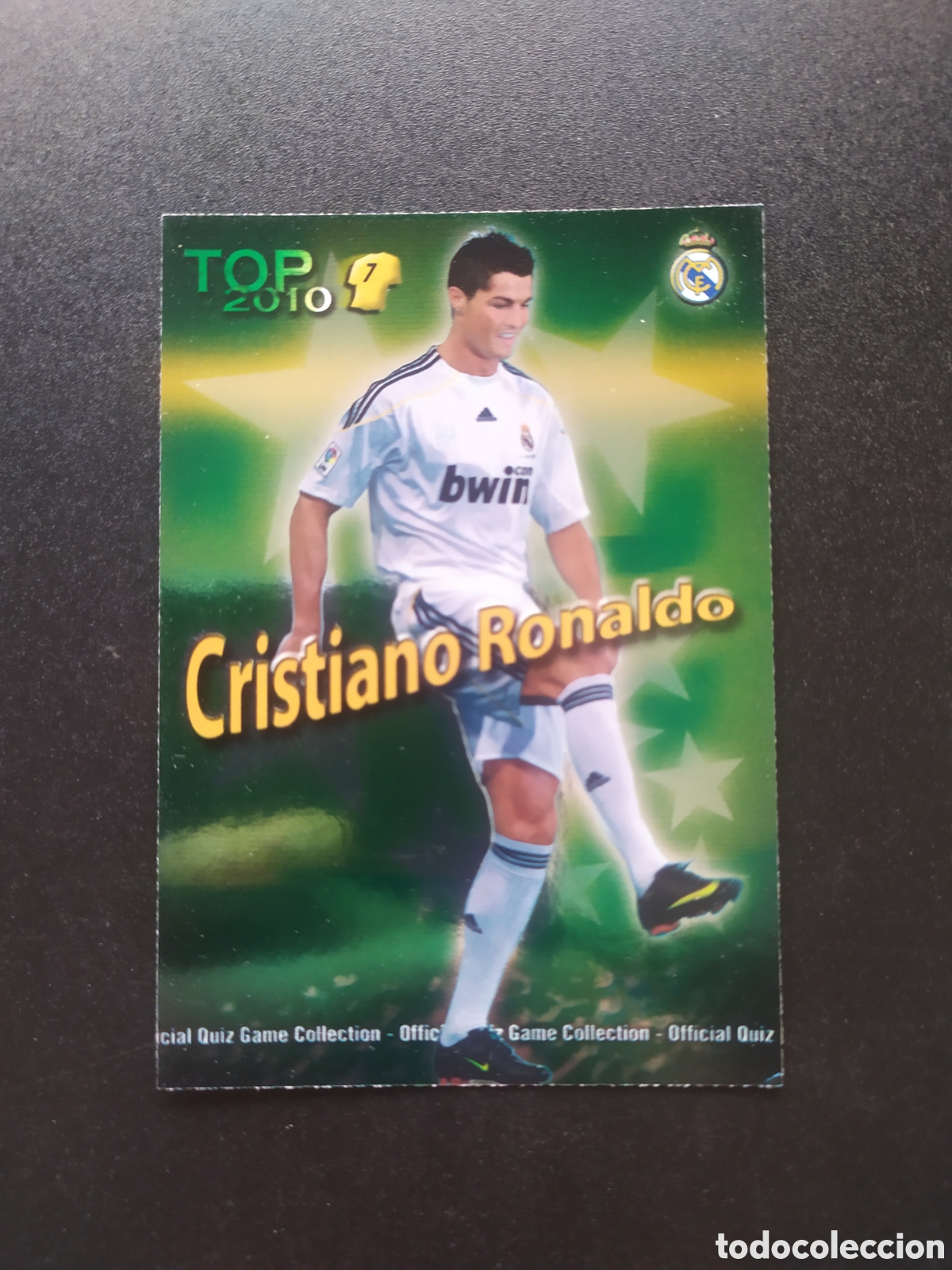Cromos de f&uacute;tbol: Mundicromo fichas Liga 2009 2010 09 10 Cristiano Ronaldo top brillo verde n&deg; 596 Real Madrid