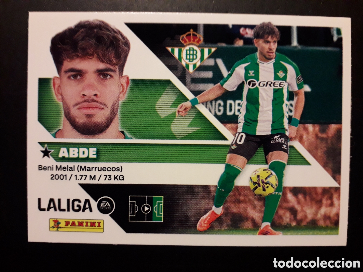 Cromos de f&uacute;tbol: ABDE, BETIS N&deg; 20 ED ESTE 2026 2027 26 27 SIN PEGAR PEDIDO M&Iacute;NIMO 3&euro;