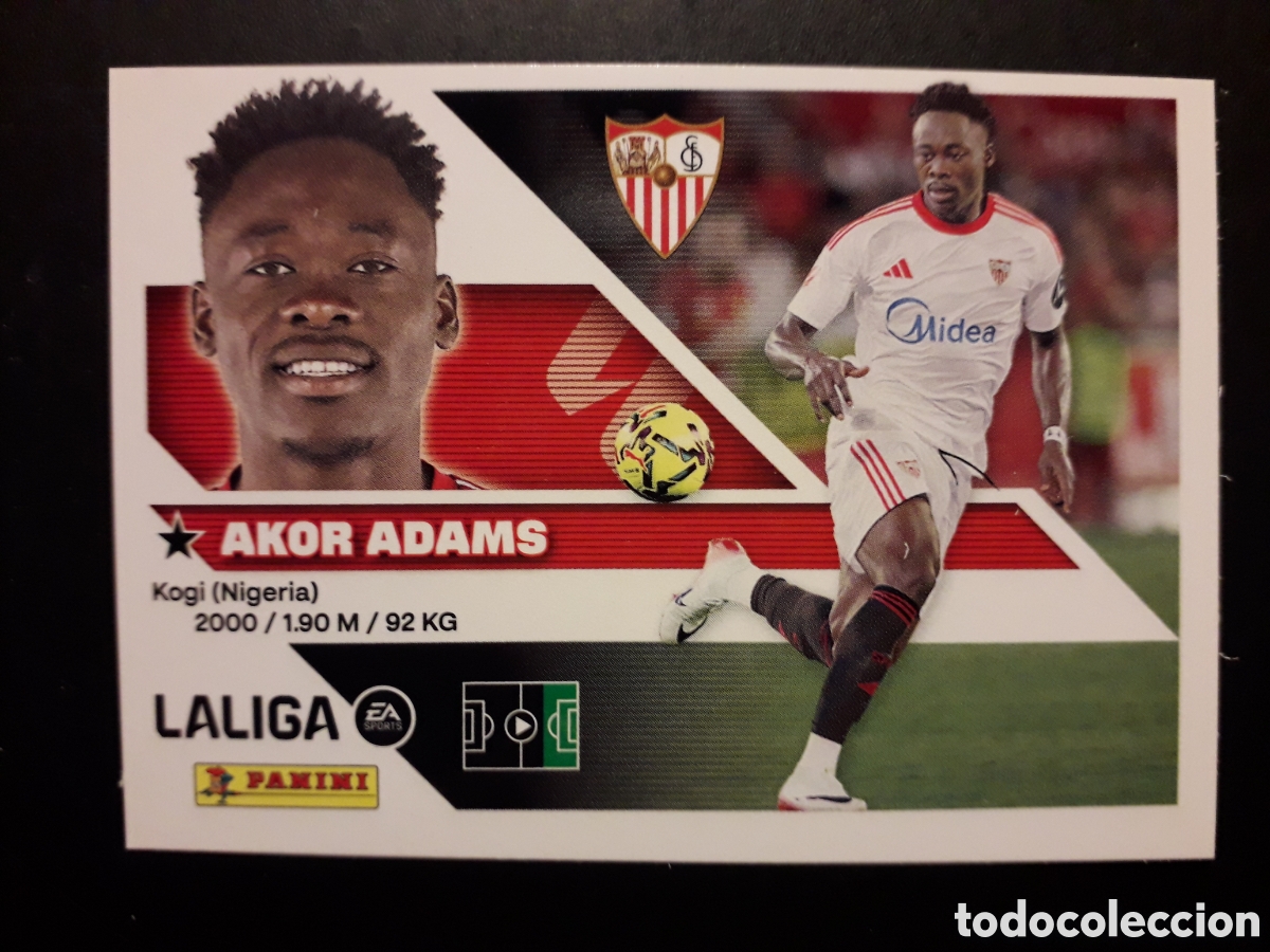 Cromos de f&uacute;tbol: AKOR ADAMS SEVILLA N&deg; 19 ED ESTE 2026 2027 26 27 SIN PEGAR PEDIDO M&Iacute;NIMO 3&euro;