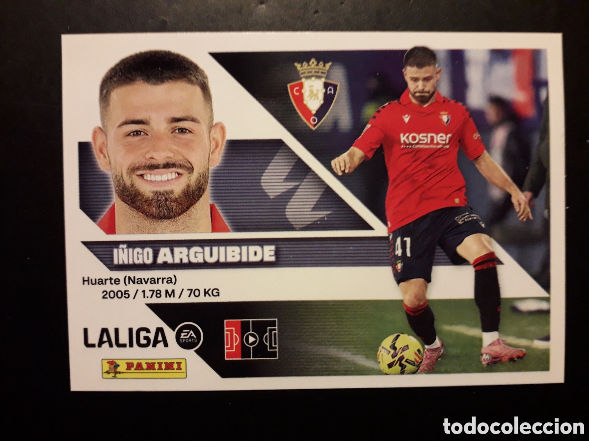 Cromos de f&uacute;tbol: ARGUIBIDE OSASUNA N&deg; 5B ED ESTE 2026 2027 26 27 SIN PEGAR PEDIDO M&Iacute;NIMO 3&euro;