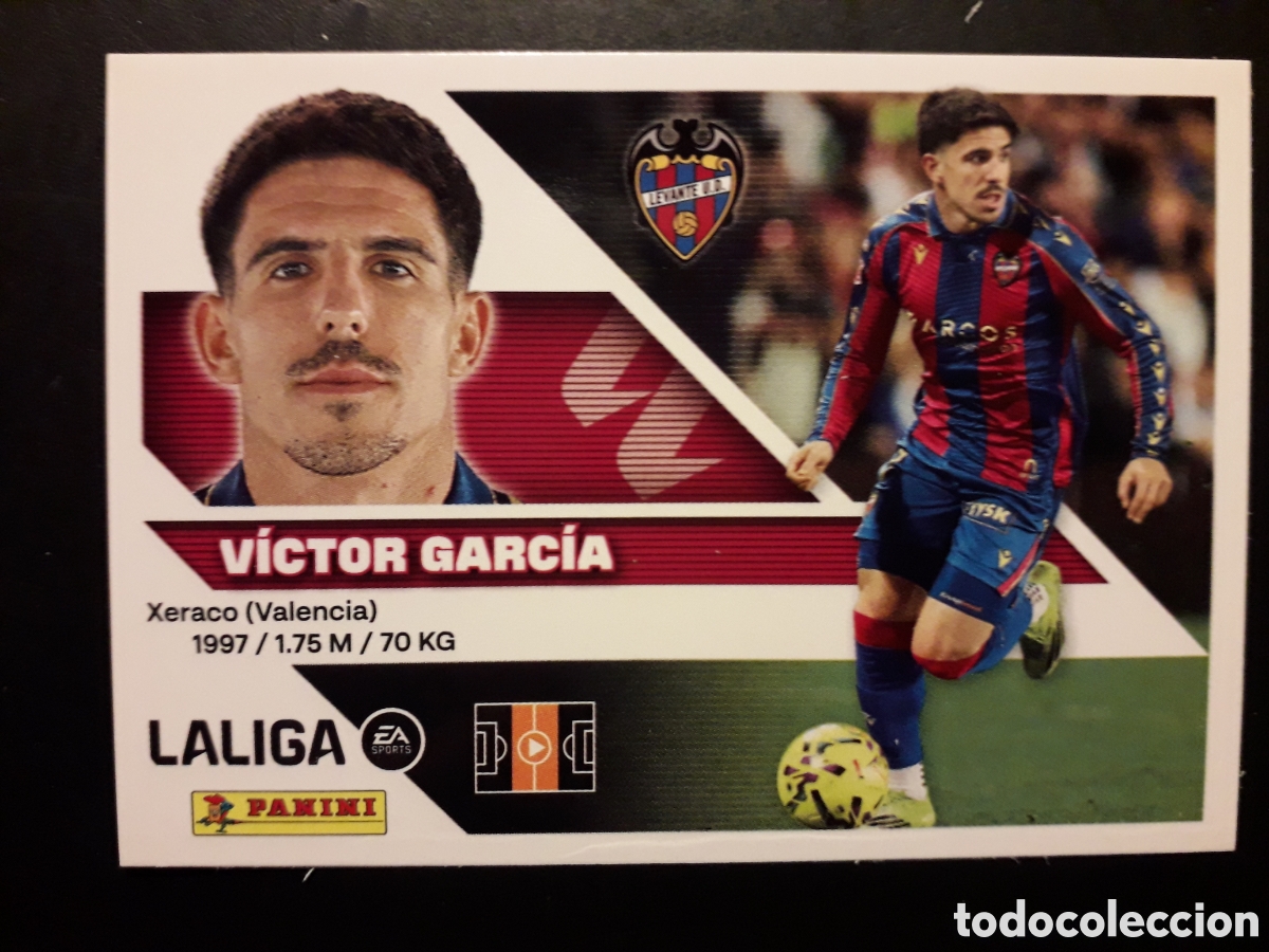 Cromos de f&uacute;tbol: V&Iacute;CTOR GARC&Iacute;A LEVANTE N&deg; 14A ED ESTE 2026 2027 26 27 SIN PEGAR PEDIDO M&Iacute;NIMO 3&euro;.