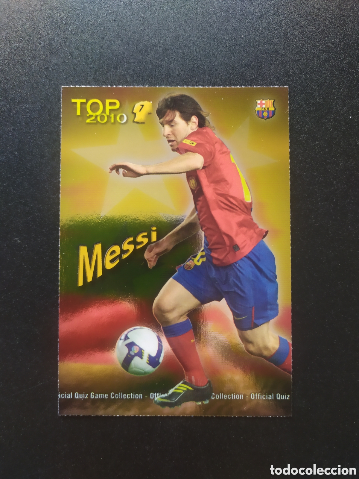 Cromos de f&uacute;tbol: Mundicromo fichas Liga 2009 2010 09 10 Messi top brillo dorado n&deg; 595 Barcelona