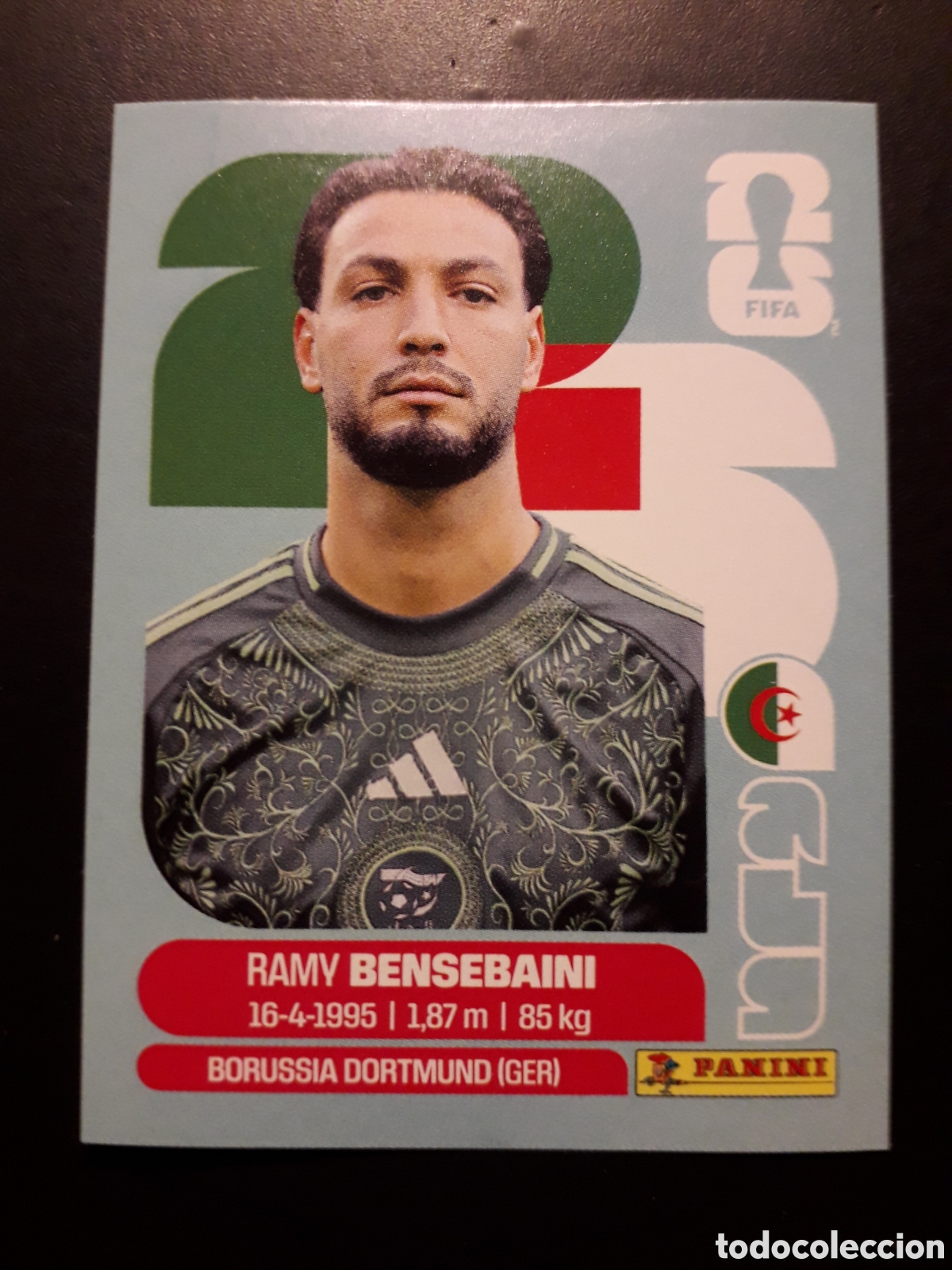Cromos de f&uacute;tbol: BENSEBAINI ARGELIA ALG 3 MUNDIAL F&Uacute;TBOL 2026 FIFA WORLD CUP PANINI SIN PEGAR PEDIDO M&Iacute;NIMO 3&euro;