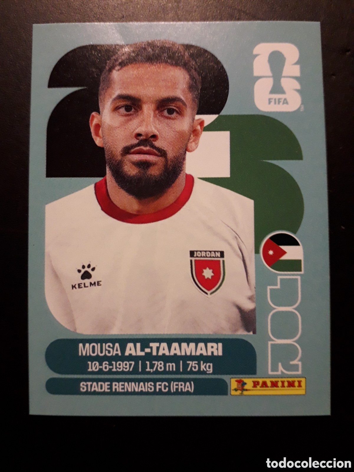 Cromos de f&uacute;tbol: AL TAAMARI JORDANIA JOR 15 MUNDIAL F&Uacute;TBOL 2026 FIFA WORLD CUP PANINI SIN PEGAR PEDIDO M&Iacute;NIMO 3&euro;