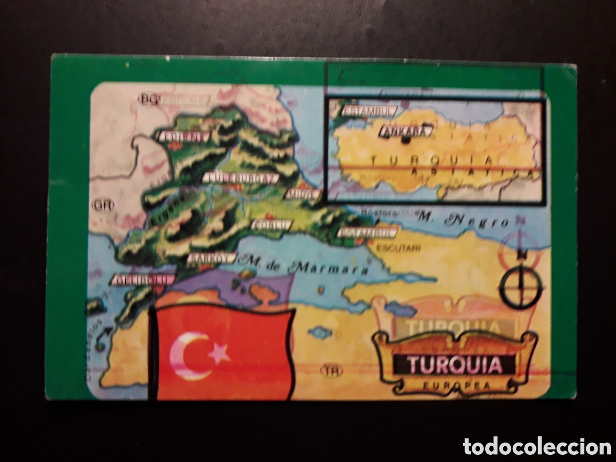 Cromos de f&uacute;tbol: TURQU&Iacute;A, MAPA, TODA EUROPA, DIFUSORA DE CULTURA 1976 N&deg; 73 SIN PEGAR PEDIDO M&Iacute;NIMO 3&euro;