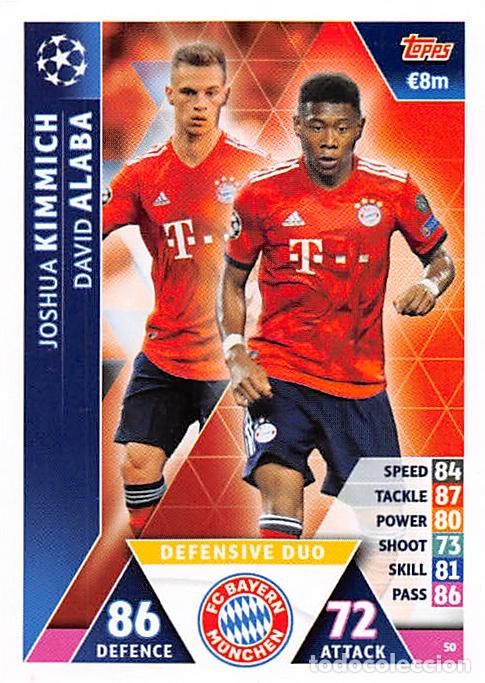 Cromos de f&uacute;tbol: TOPPS MATCH ATTAX UCL (EDICION INDIA) 18/19 2018/2019 #50 KIMMICH / ALABA (BAYERN MUNCHEN)