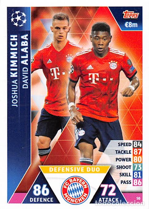 Cartes &agrave; collectionner de Football: TOPPS MATCH ATTAX UCL (EDICION INDIA) 18/19 2018/2019 #50 KIMMICH / ALABA (BAYERN MUNCHEN)