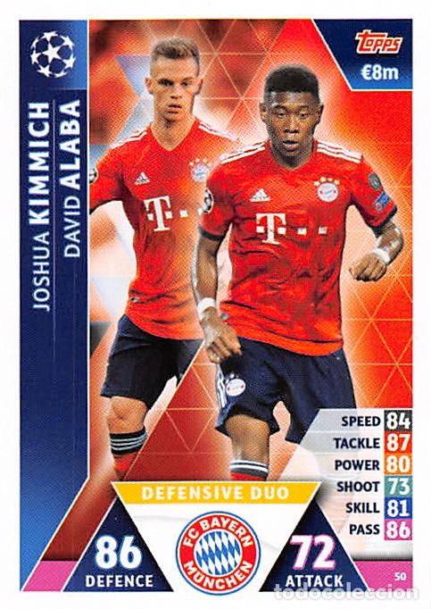 Cartes &agrave; collectionner de Football: TOPPS MATCH ATTAX UCL (EDICION INDIA) 18/19 2018/2019 #50 KIMMICH / ALABA (BAYERN MUNCHEN)