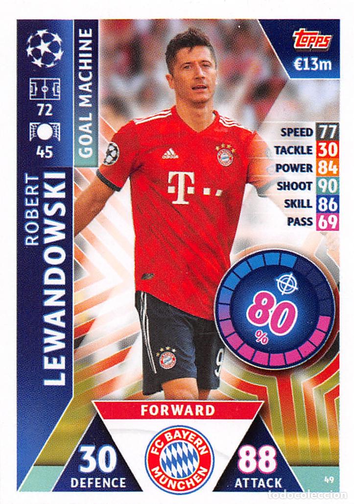 Cartes &agrave; collectionner de Football: TOPPS MATCH ATTAX UCL (EDICION INDIA) 18/19 2018/2019 #49 ROBERT LEWANDOWSKI (BAYERN MUNCHEN)
